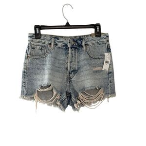 NWT PacSun Festival high-rise distressed denim shorts - 26